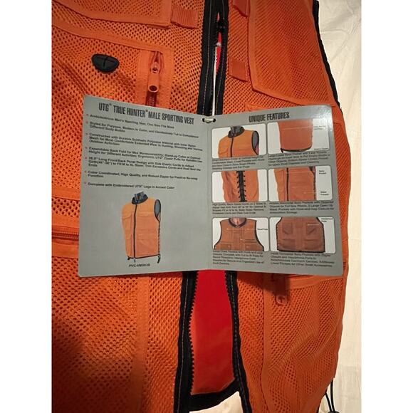 UTG TRUE HUNTER Male Sporting Vest Men’s XL 46-56” Girth Orange Hunting NEW - Picture 5 of 13